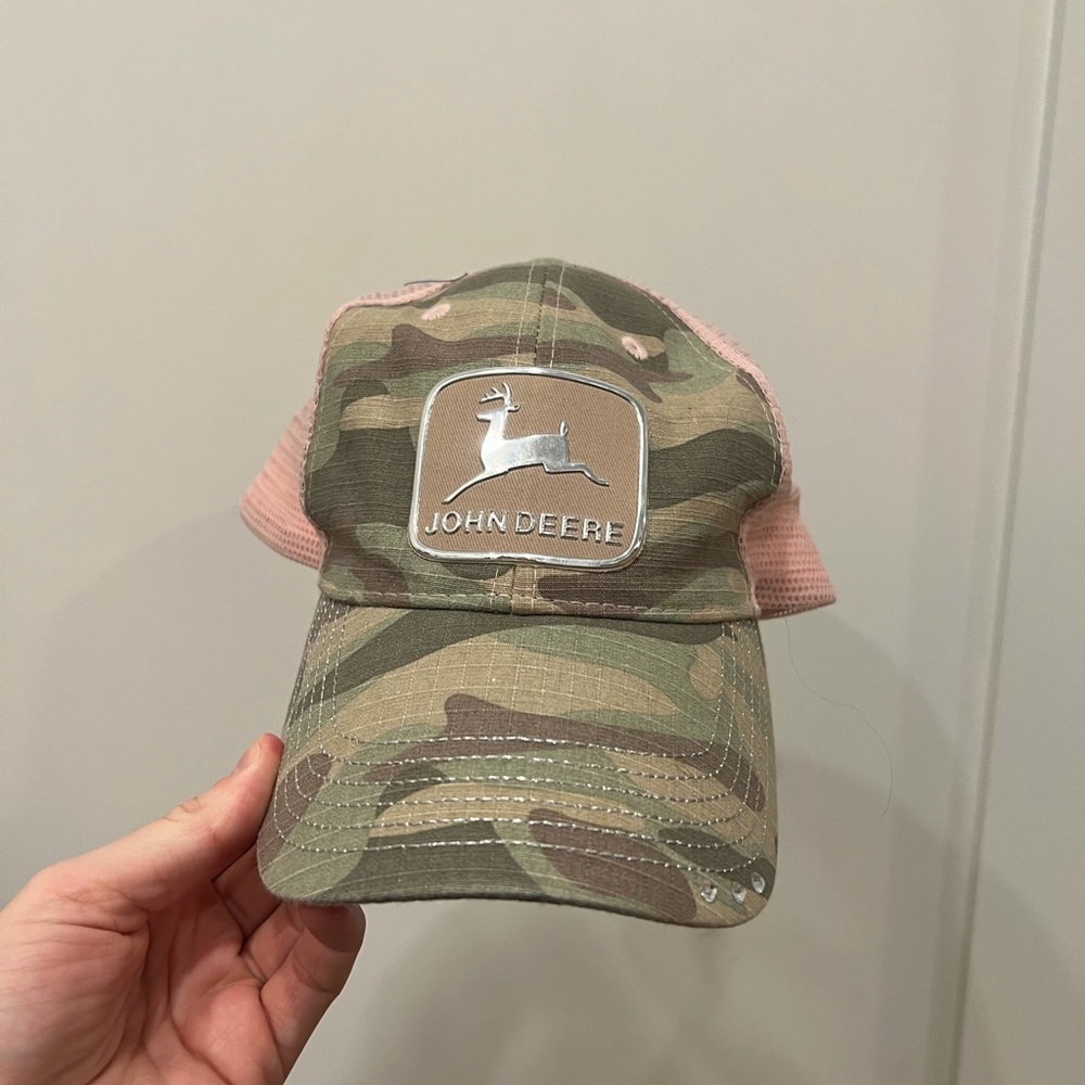 John Deere Green and Pink Mesh Hat